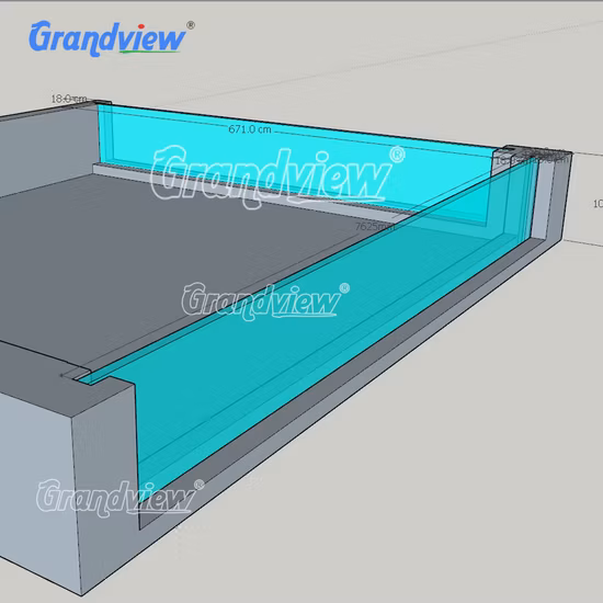50mm 80mm 90mm Above Ground Plexiglass Clear Acrylic Glass Swimming Pool