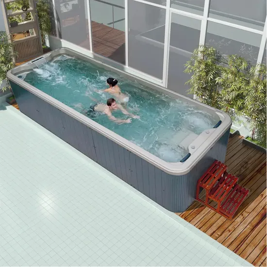 Philippines Fiberglass Acrylic Above Ground Swimming Pools Outdoor SPA Acrylic Whirlpool Endless Swimming Pool 